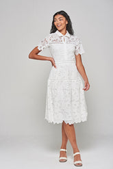 Kalina White Lace Shirt Dress
